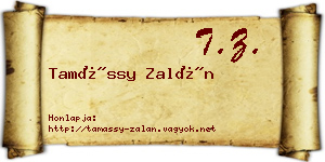 Tamássy Zalán névjegykártya